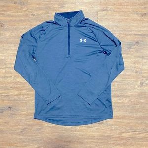 UNDER ARMOR 1/4 ZIP Men’s Large Blue Long Sleeve Pullover